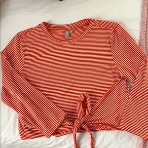 ASOS front-tie cropped shirt